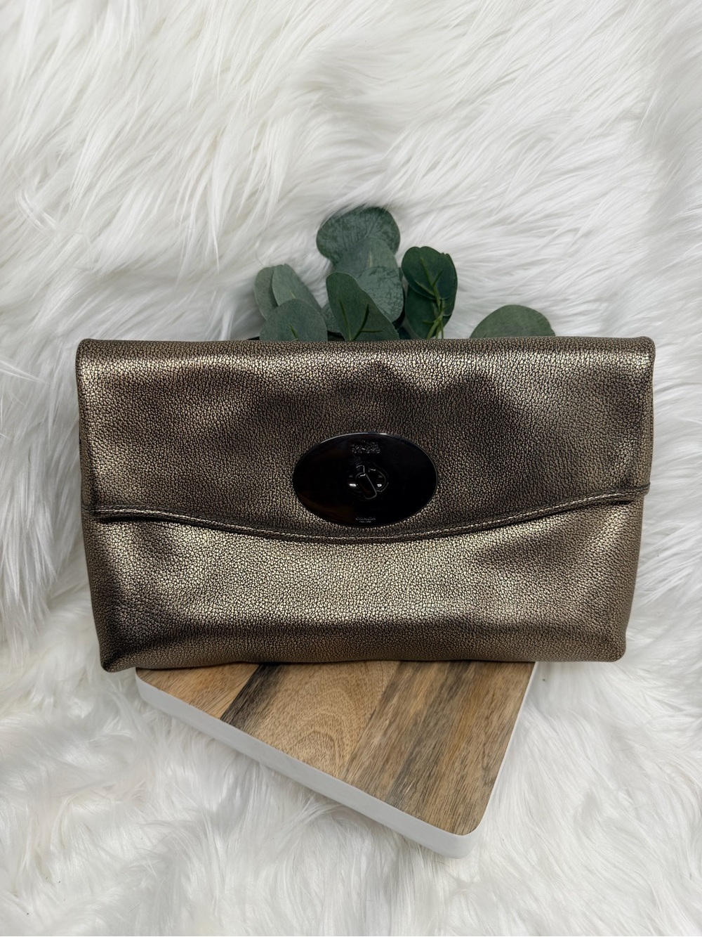 Coach Metallic Bronze turn lock Clutch